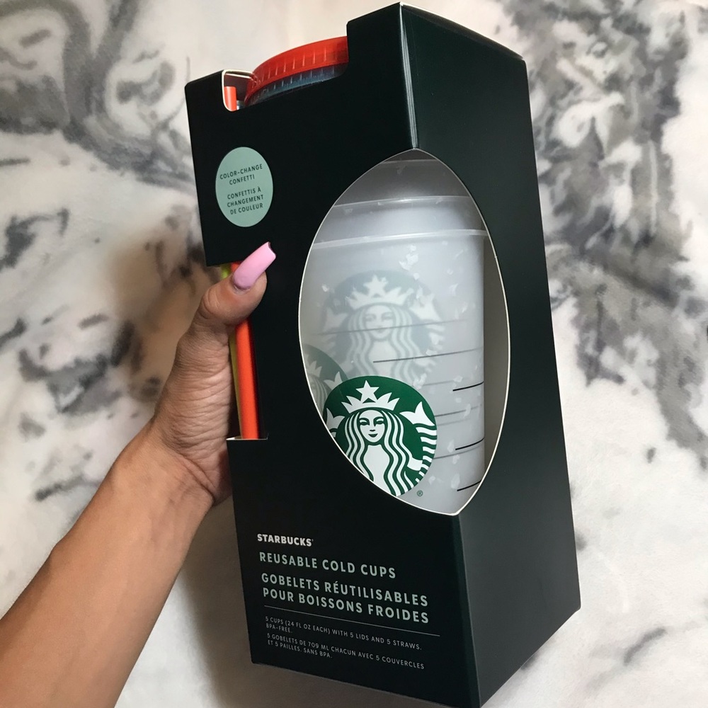 COPY - Starbuck Confetti Colour Changing Reusable Coldcup